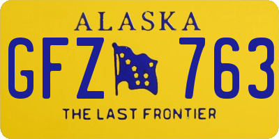 AK license plate GFZ763