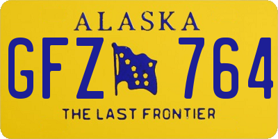 AK license plate GFZ764