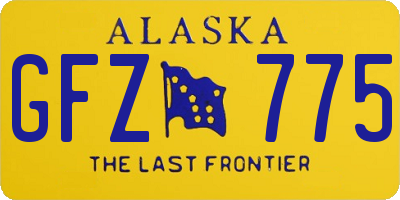 AK license plate GFZ775