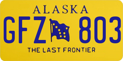 AK license plate GFZ803