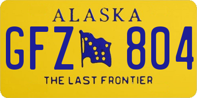 AK license plate GFZ804