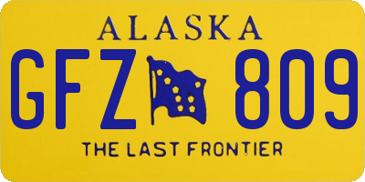 AK license plate GFZ809