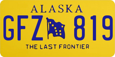 AK license plate GFZ819