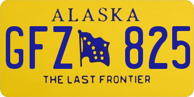 AK license plate GFZ825