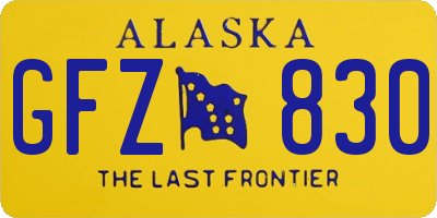 AK license plate GFZ830
