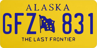AK license plate GFZ831