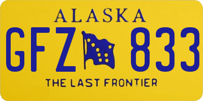 AK license plate GFZ833