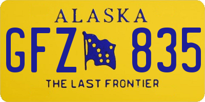 AK license plate GFZ835