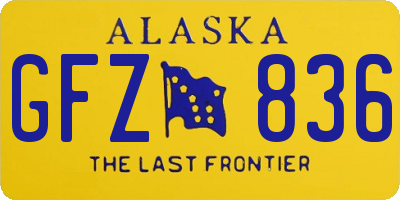 AK license plate GFZ836