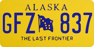 AK license plate GFZ837