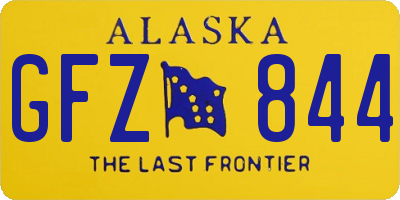 AK license plate GFZ844