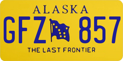 AK license plate GFZ857