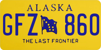 AK license plate GFZ860