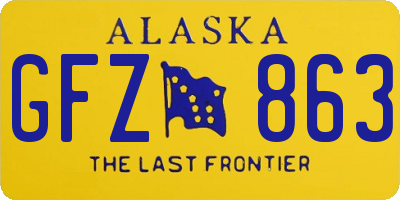 AK license plate GFZ863