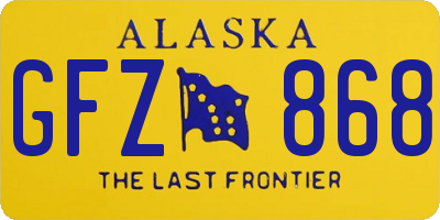 AK license plate GFZ868