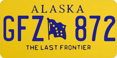 AK license plate GFZ872