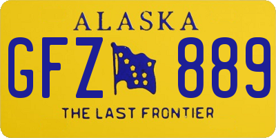 AK license plate GFZ889