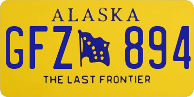 AK license plate GFZ894