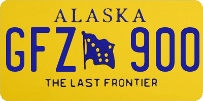 AK license plate GFZ900