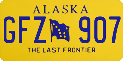 AK license plate GFZ907