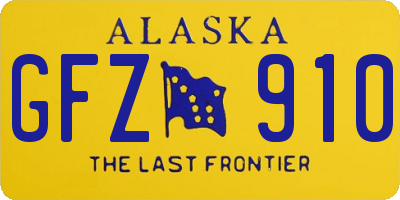 AK license plate GFZ910