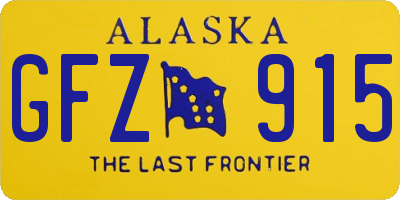 AK license plate GFZ915