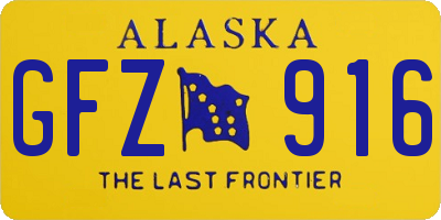 AK license plate GFZ916