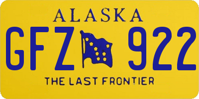 AK license plate GFZ922
