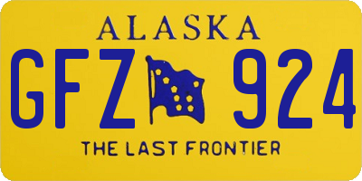 AK license plate GFZ924