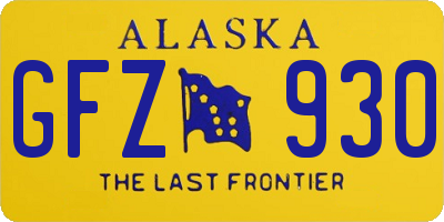 AK license plate GFZ930