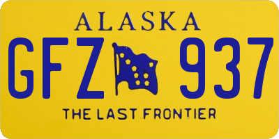 AK license plate GFZ937