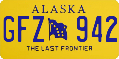 AK license plate GFZ942
