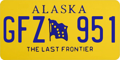 AK license plate GFZ951