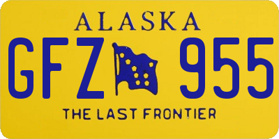 AK license plate GFZ955
