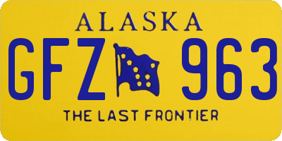 AK license plate GFZ963