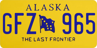 AK license plate GFZ965