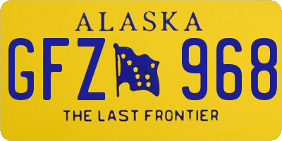 AK license plate GFZ968