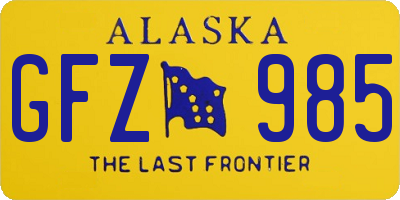 AK license plate GFZ985