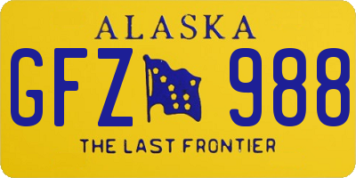 AK license plate GFZ988