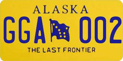 AK license plate GGA002