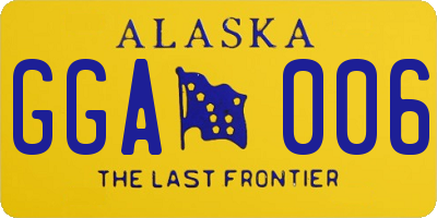 AK license plate GGA006