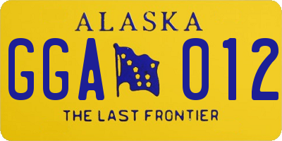 AK license plate GGA012