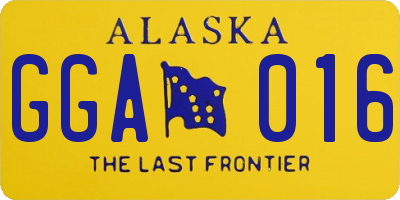 AK license plate GGA016
