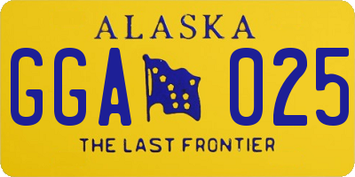 AK license plate GGA025
