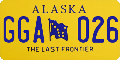 AK license plate GGA026