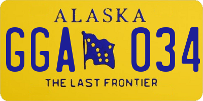 AK license plate GGA034