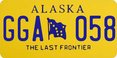 AK license plate GGA058