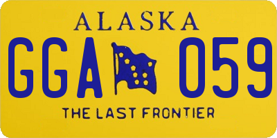 AK license plate GGA059