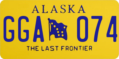 AK license plate GGA074