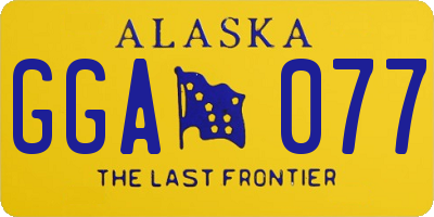AK license plate GGA077